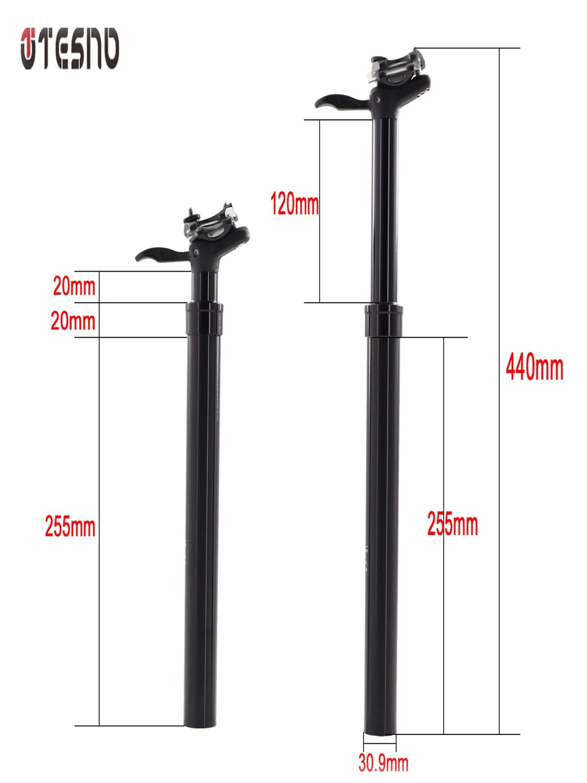 AliExpress TESNO MTB Road Bike Adjustable Dropper Post 30.9cm/31.6cm Manual Height Travel Shock Absorber Tube Suspension Seat Post