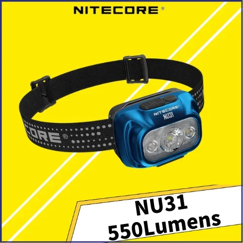 NITECORE NU31 550Lumens USB-C Rechargeable Built in 1800mAh battery Lightweight Headlamp For Outddor Lighting Running