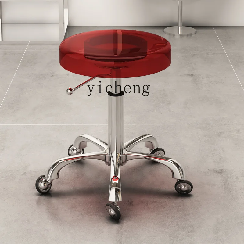 XL Hairdressing Stool Pulley Nail Stool Spinning Lift round Stool Barber Shop