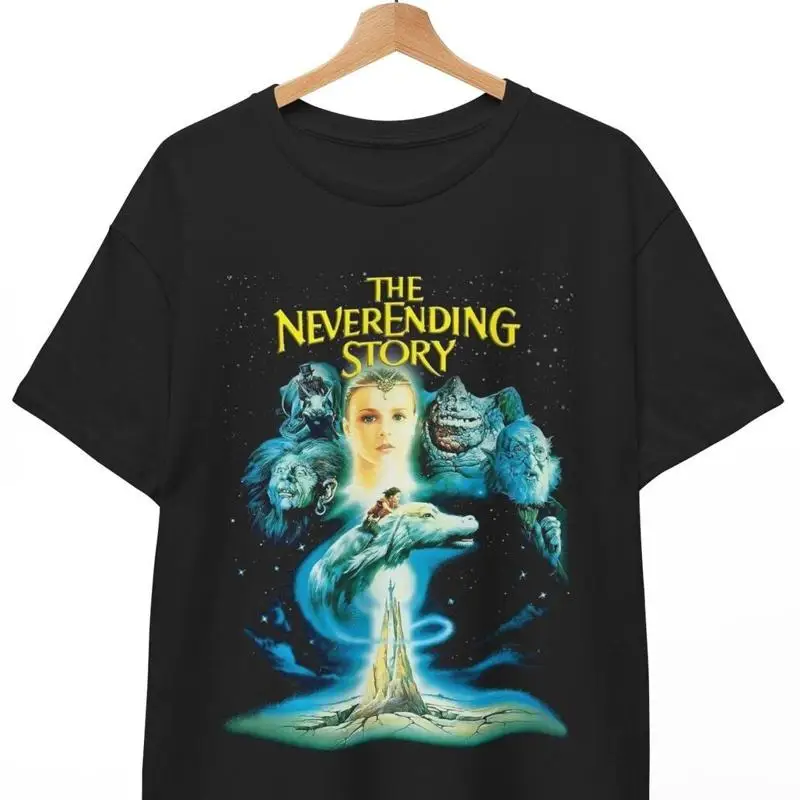 The Neverending Story T-Shirt Retro-Film Schwarz Größe S 5XL