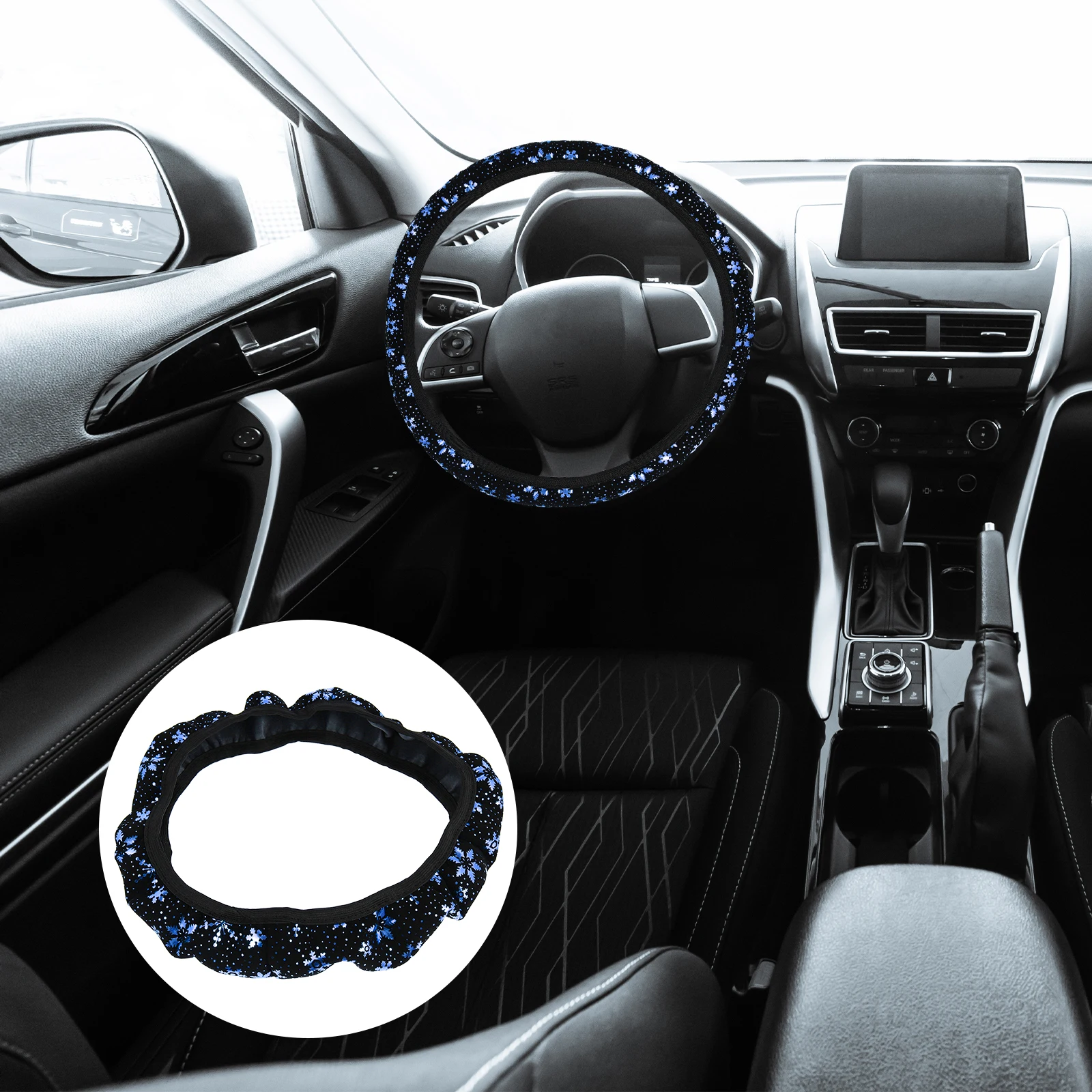 

Cover Elastic Protector for Car Blue Covers Creative Snowflake Pattern Heat Resistant Long Term Use Modern Car Interior