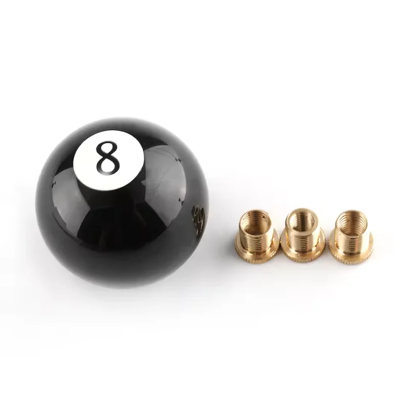 Perilla de palanca de cambios negra de 8 bolas/perilla de palanca de cambios corta para coche Universal acrílico NEGRO 8 bolas para