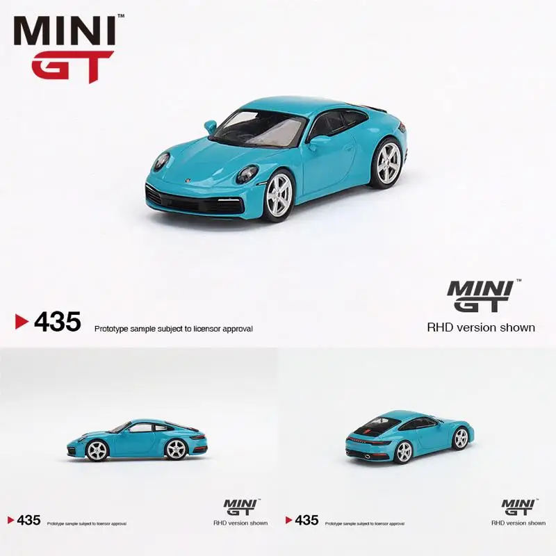 TSM MINI GT 1:64 #435  911 (992) Carrera S Miami Blue Die-cast alloy car model collection display  gifts