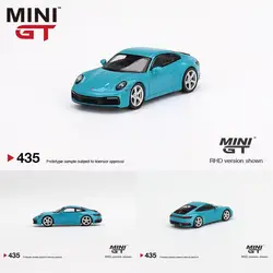 TSM MINI GT 1:64 #435  911 (992) Carrera S Miami Blue Die-cast alloy car model collection display  gifts