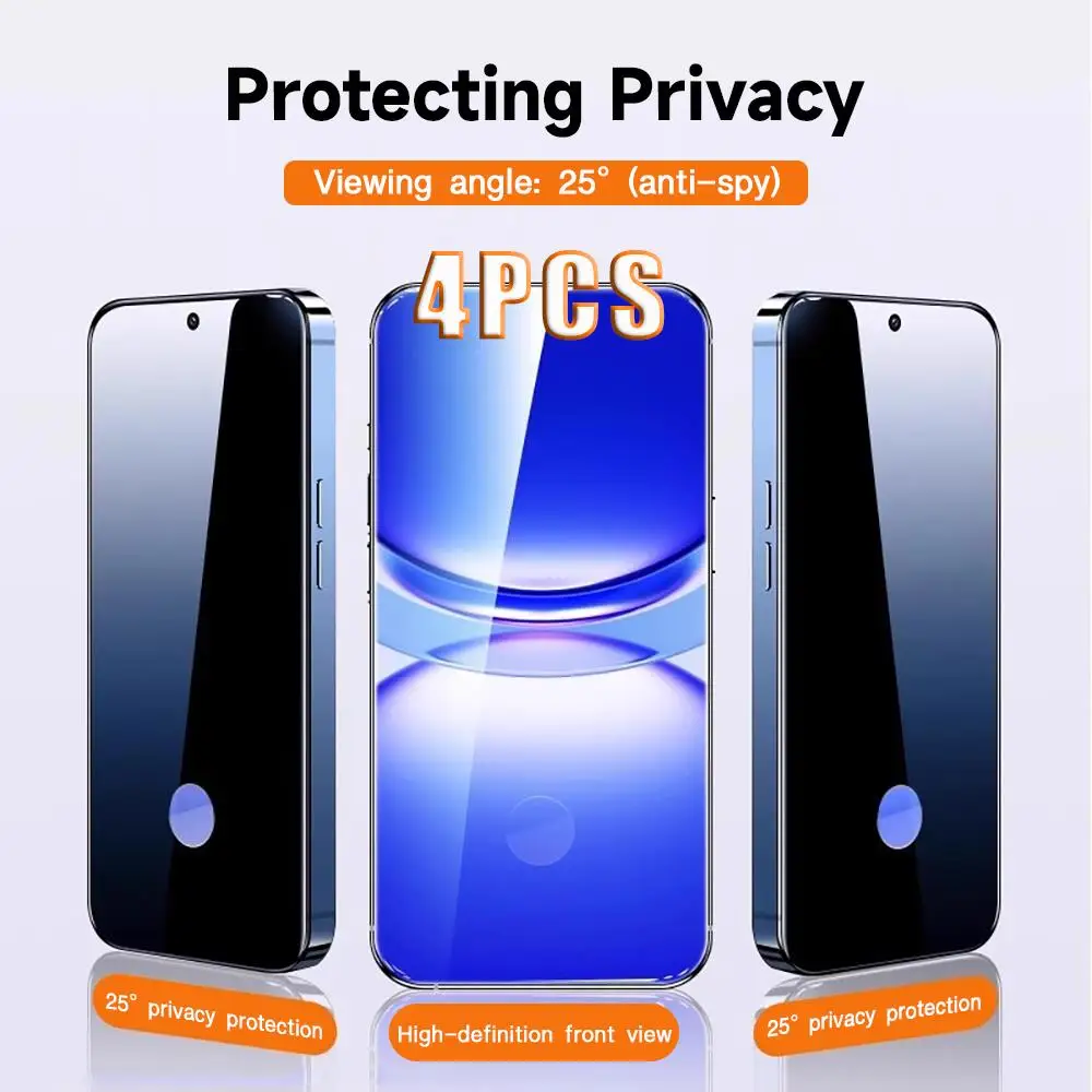 4PCS Anti-peeping Screen Protectors for Samsung Galaxy S26 S25 S24 Ultra S23 S22 S21 Plus Protecting Privacy Anti-fingerprint