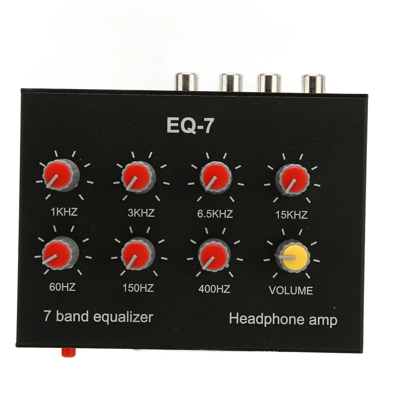 7 Band Sound Equalizer RCA Output Input 12dB High Bass Adjustment Dual Channel Digital Equalizer