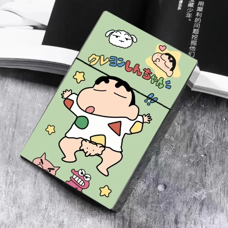 Crayon Shin-chan Cartoon Cigarette Case Fashionable Creative Men\'s 20 Cigarettes Box Anime Personalized Cigarettes Sealed Case