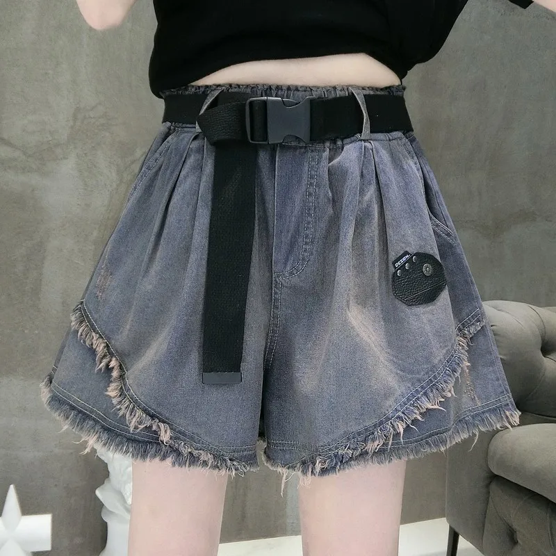 

Casual Denim Shorts Women's Clothing Spring Summer Shorts 2023 New Loose Large Size thin Five-part Wide Leg Hot Pants bd934