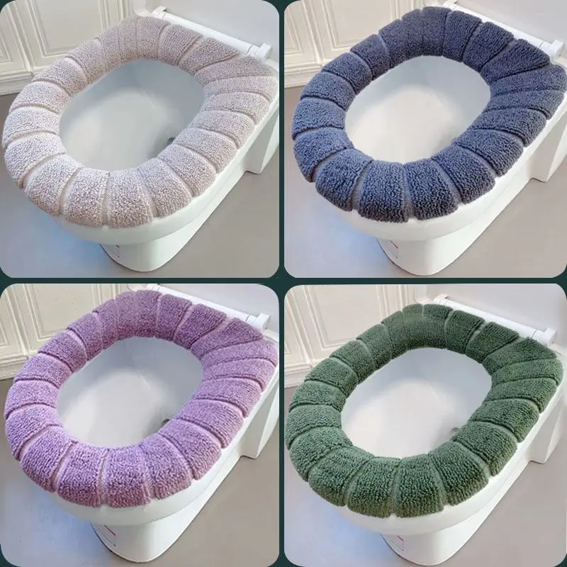Toilet Seat Cushion, Winter Household Bathroom Toilet Seat Gasket, Universal in All Seasons, Thickened Toilet Cover,