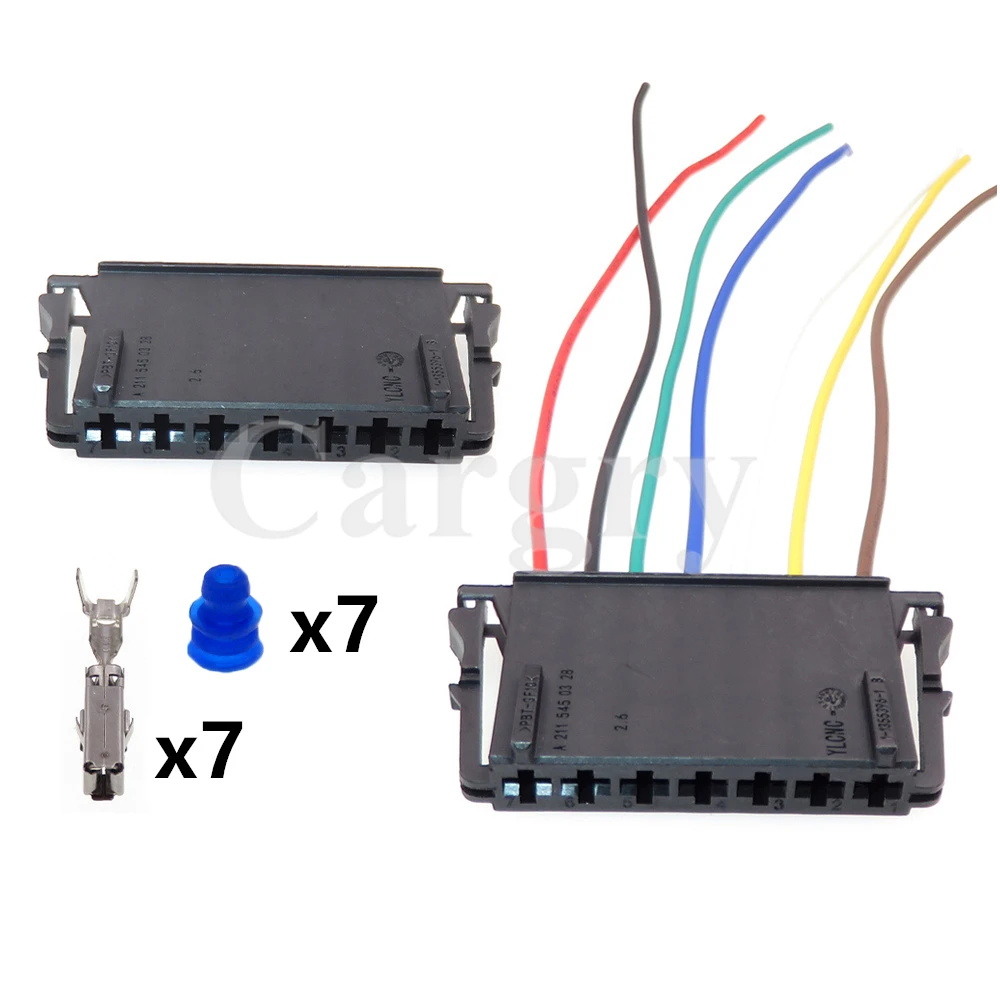 

1 Set 7P Automobile Waterproof Socket 1-1355396-1 A2115450328 Car Starter Cable Harness Electrical Connector