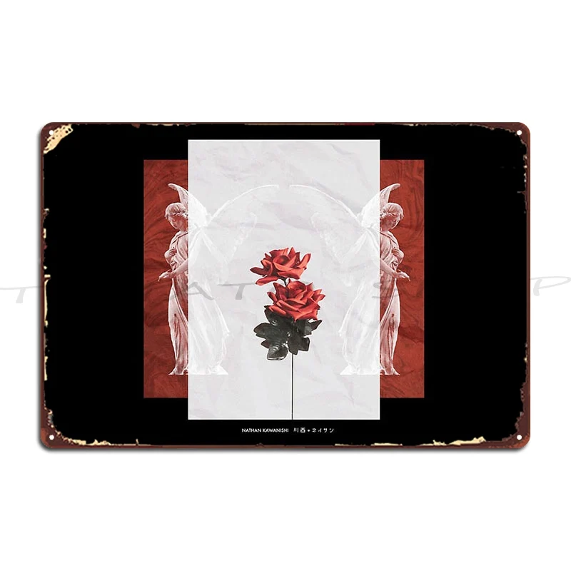 Floral Art Rose Metal Signs Wall Decor Pub Kitchen Wall Decor Printed  Tin Sign Poster