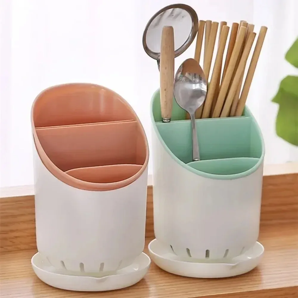 Cutlery Storage Holder Cutlery Drainer Container Drying Rack Non Slip Tableware Spoon Fork Storage Box Kitchen Organizer