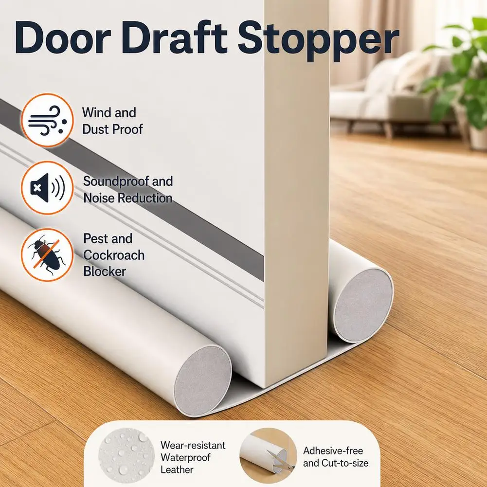 Door Bottom Sealing Strip Under Door Draft Stopper Insulation Bug-proof Windproof Bedroom Door Foam Strips Weather Strip