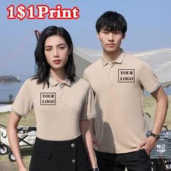 Summer New POLO Shirt Customized Logo Polo Collar T-shirt Printed Embroidery Logo Men's and Women's Casual POLO