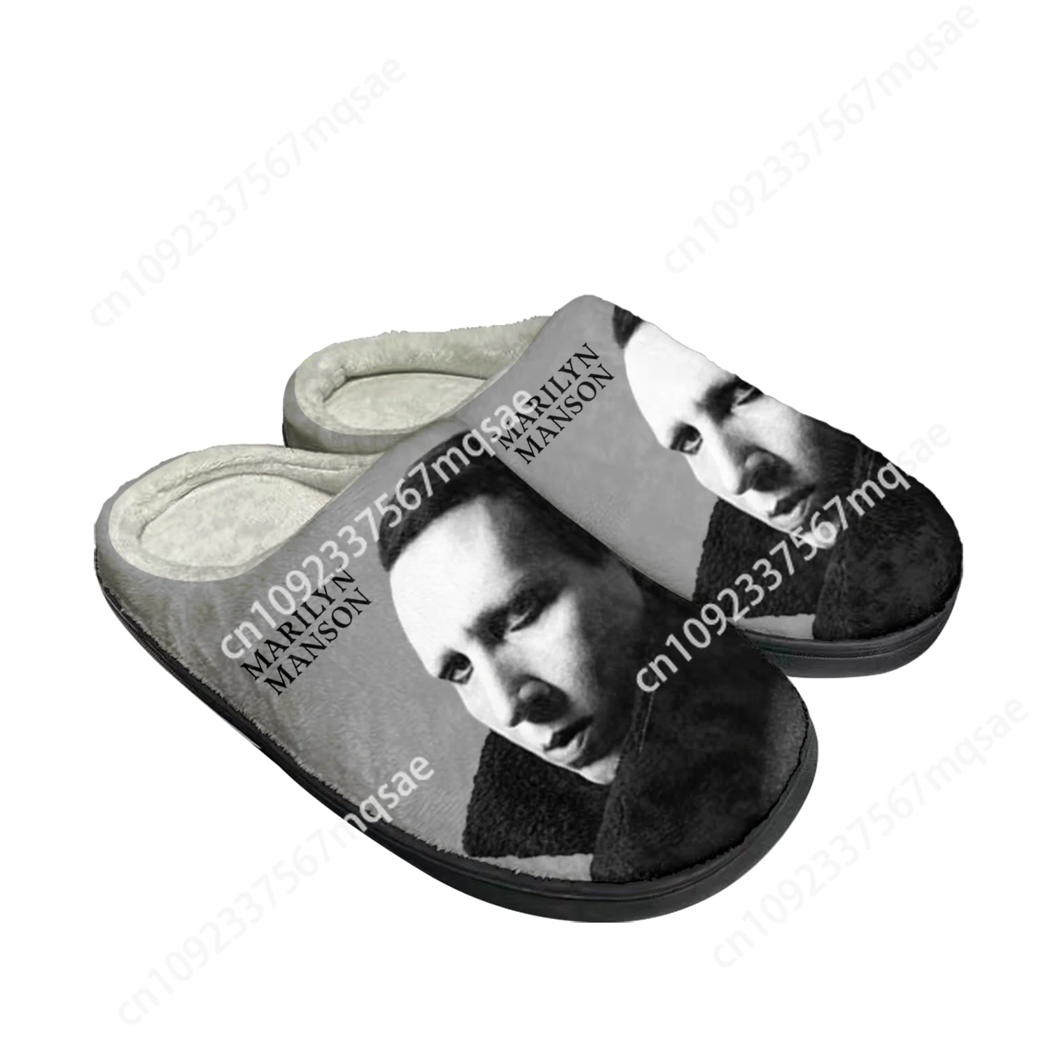 

Rock Band Singer Marilyn Manson Home Cotton Custom Slippers Mens Womens Sandals Plush Bedroom Keep Warm Shoe Thermal Slipper