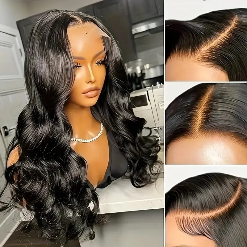 Rosabeauty 8 40Inches HD Transparent 13X6 Body Wave Lace Frontal Wig Front 100% Human Hair 5X5 Glueless Wig 250% Density