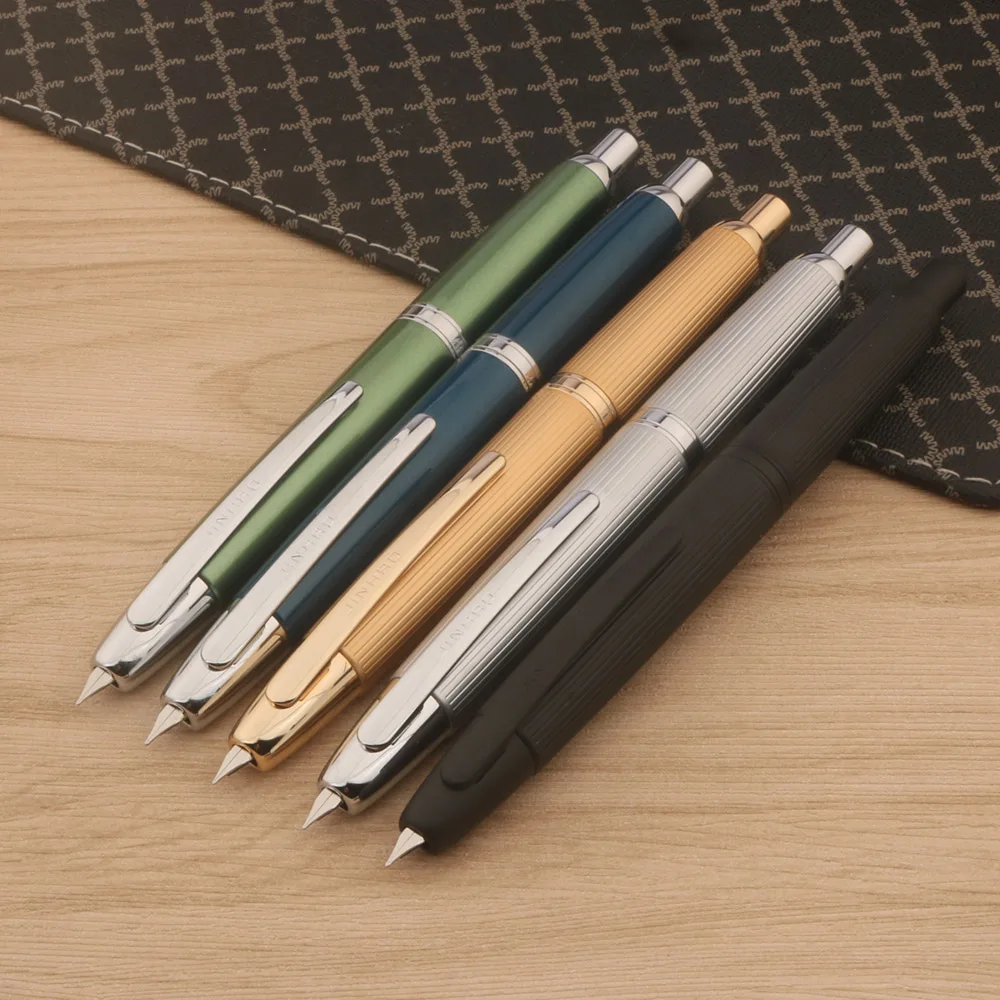 new JinHao 10 Fountain Pen Press matte black F/EF Nib Stationery Office School Supplies Gift Ink Pens