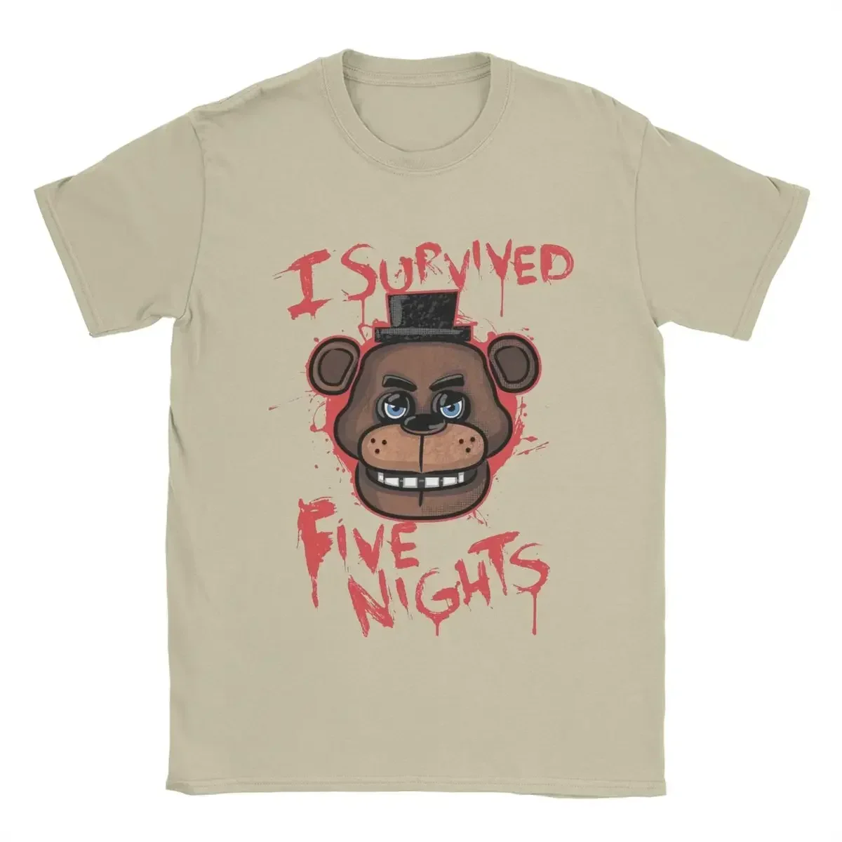 

harajuku Five Nights T-Shirts for Men At Freddys Novelty Pure Cotton Tee Shirt Round Collar Short Sleeve Plus Size Clothes