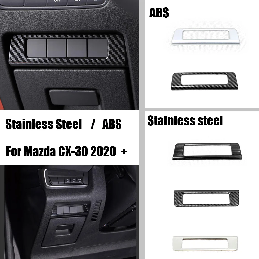 

For Mazda CX-30 CX30 2020-2022 Stainless Steel Car anti-skid switch headlight adjustment switch sticker Cover Trim Accessories