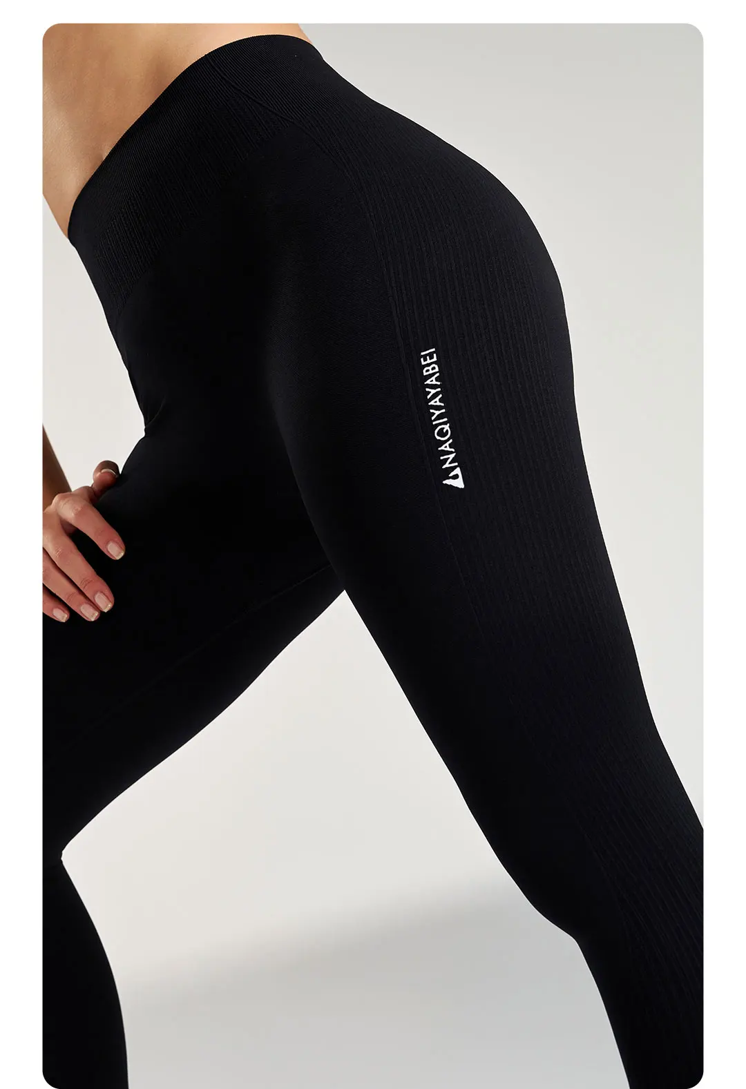 Einfarbige Leggings für Damen, Fitnessstudio, Laufen, Yoga-Hose, lange Hose, hohe Taille, Bauchstraffung, Stretch-Jogginghose, sieben Farben – Detail 11