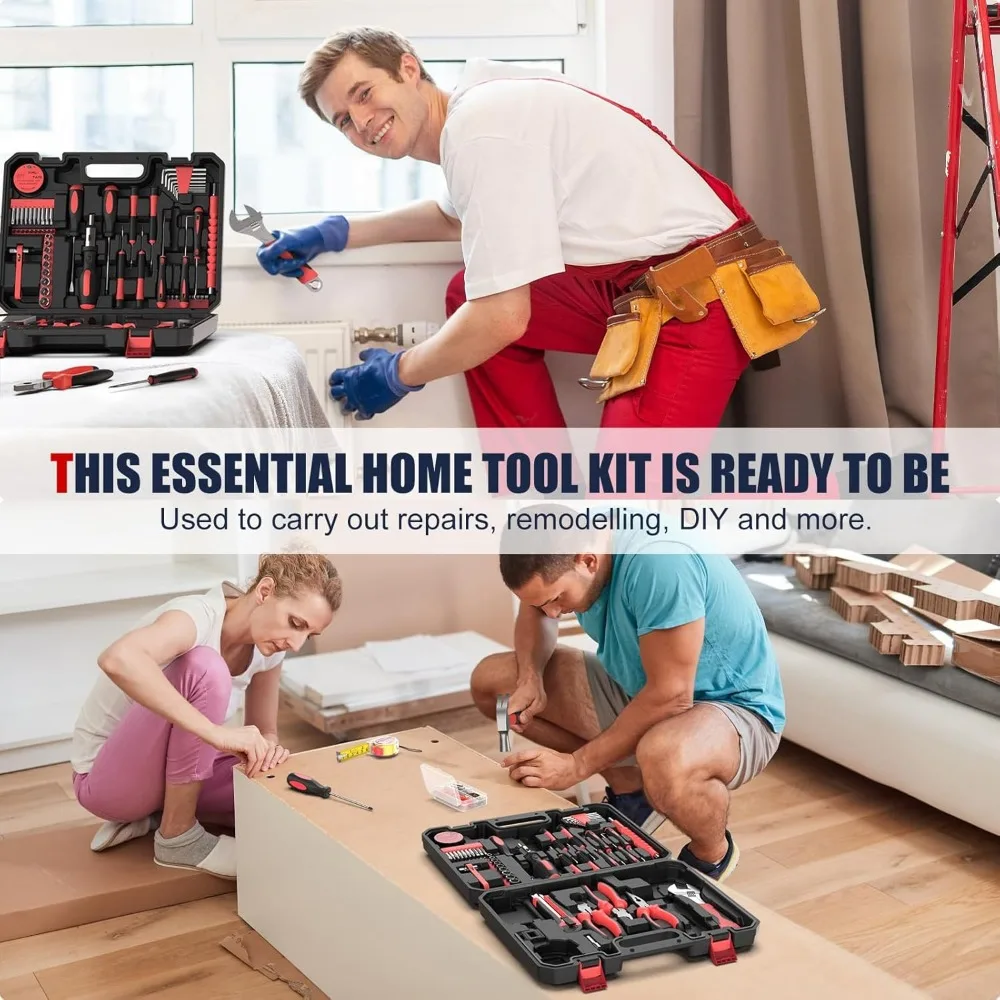 Home Tool Kit 205pcs-komplettes grundlegendes Haushalts werkzeugset für Männer Frauen-Essentials Handwerkzeug-Kit für die Reparatur zu Hause-tragbarer Werkzeug kasten