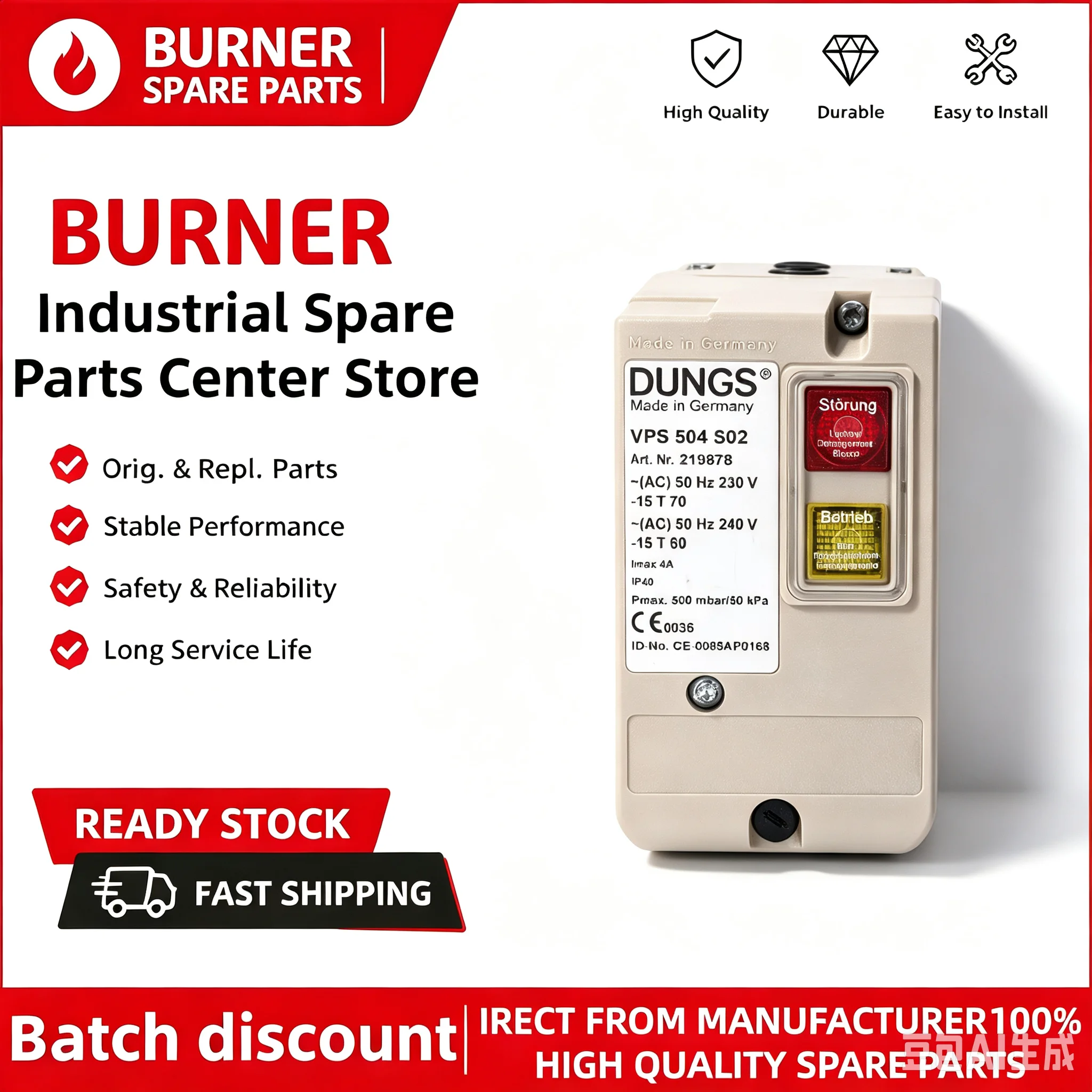 Gas Valve Leak Detector Control Unit VPM-VC V1.0 VPS504S02 VPS502S02 VDK200AS02 Compatible OEM Gas Burner Boiler Spare Parts