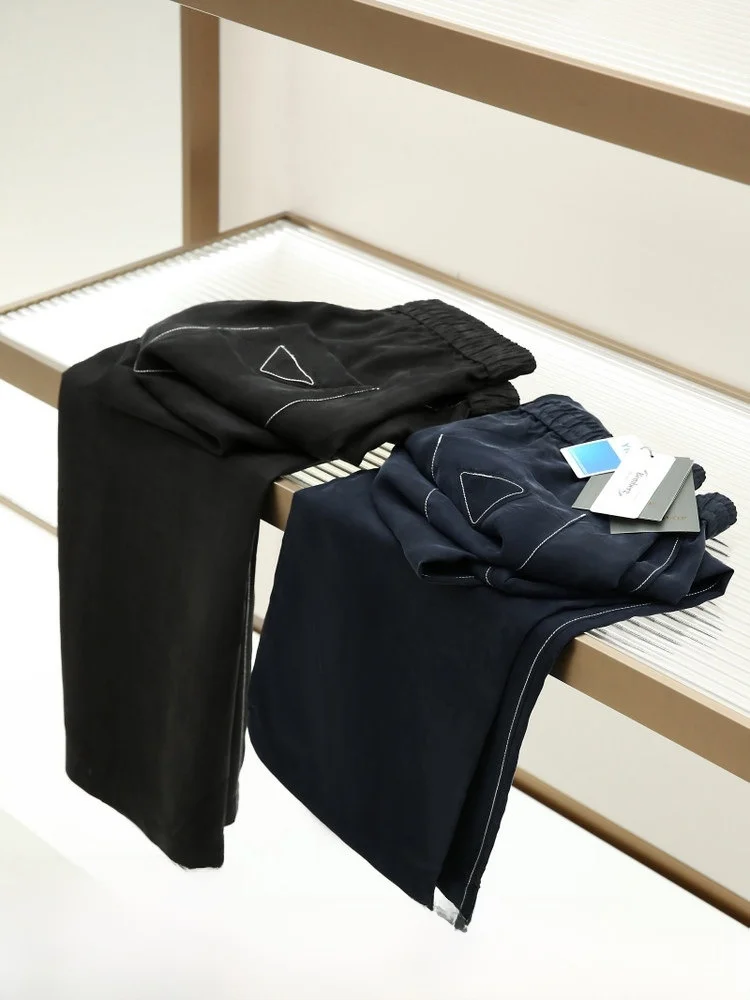 

Dinguo! Silky Drape Copper Ammonia Silk! Summer Men's Soft Breathable Cool Feeling Loose Straight Casual Pants