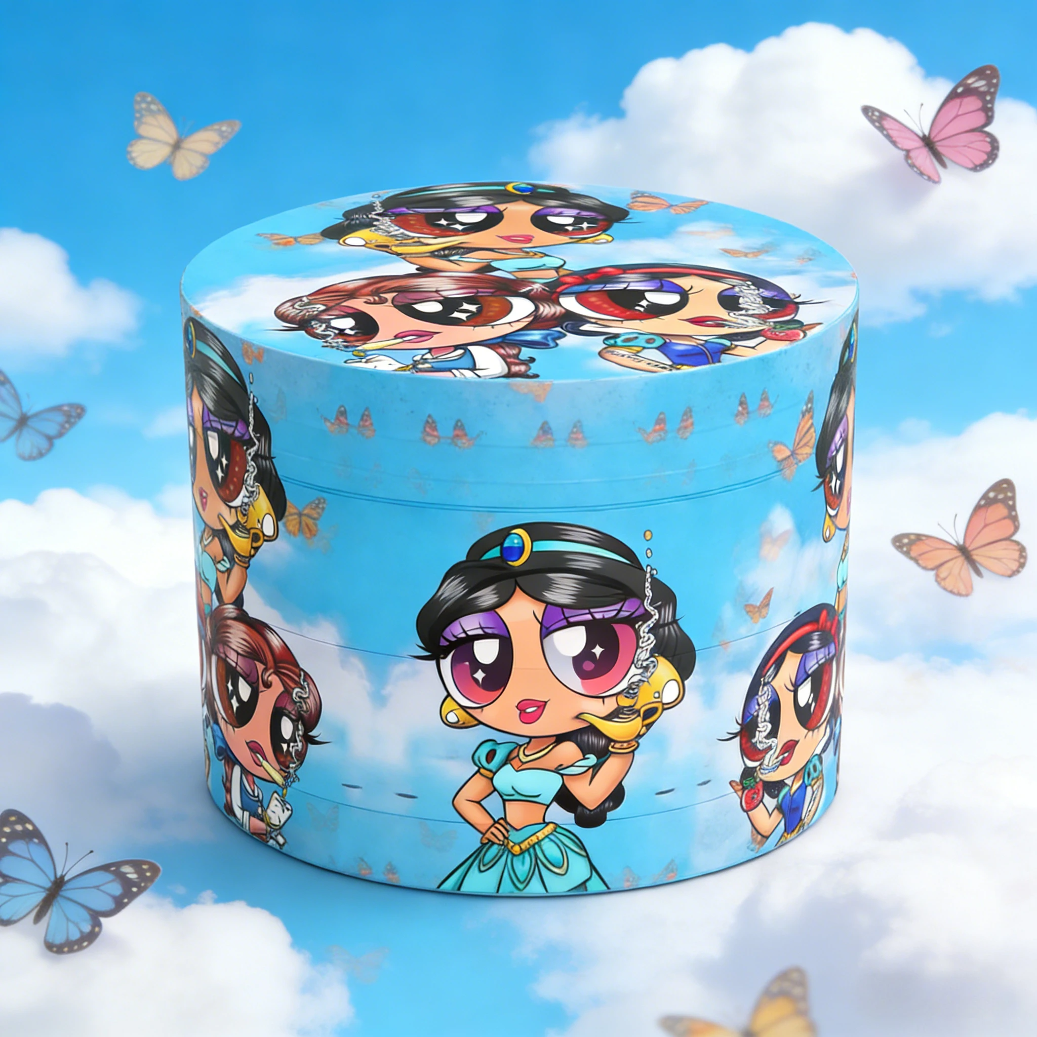 2Inch 4 Layers Princess Besties Metal Herb Grinder Girl Gift