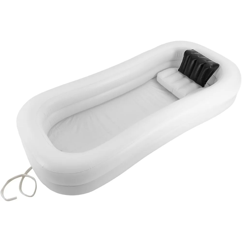 

Medical Inflatable Bathtub, PVC Portable Shower Bathtub With Electric Air Pump & Water Bag, Double Design Shower Bed Assistive