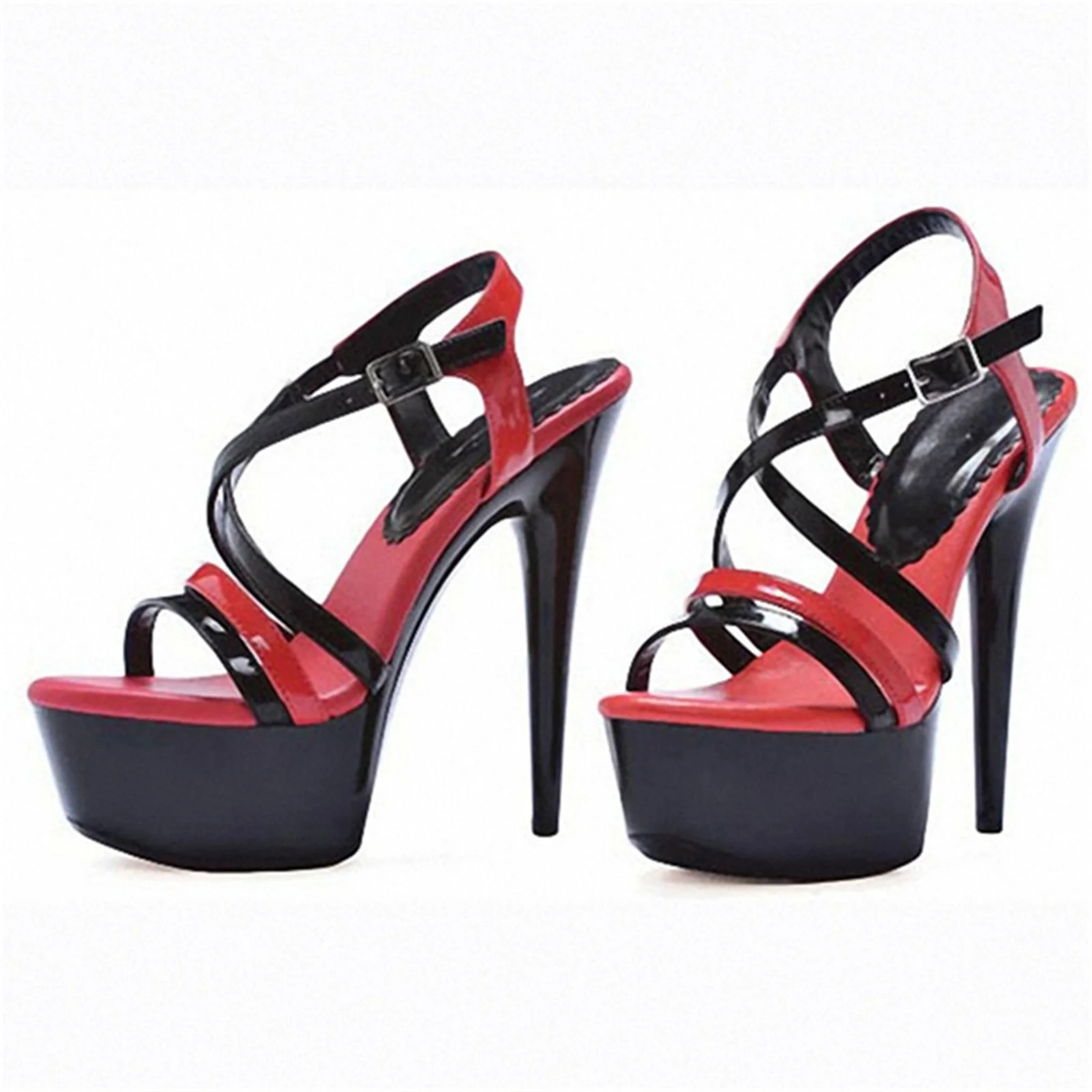 

Новинка 2023 года, босоножки на высоком каблуке на платформе 15 см, пикантные гладиаторы с открытым носком и ремешком на щиколотке, вечерние платья, женская обувь, большие размеры 44