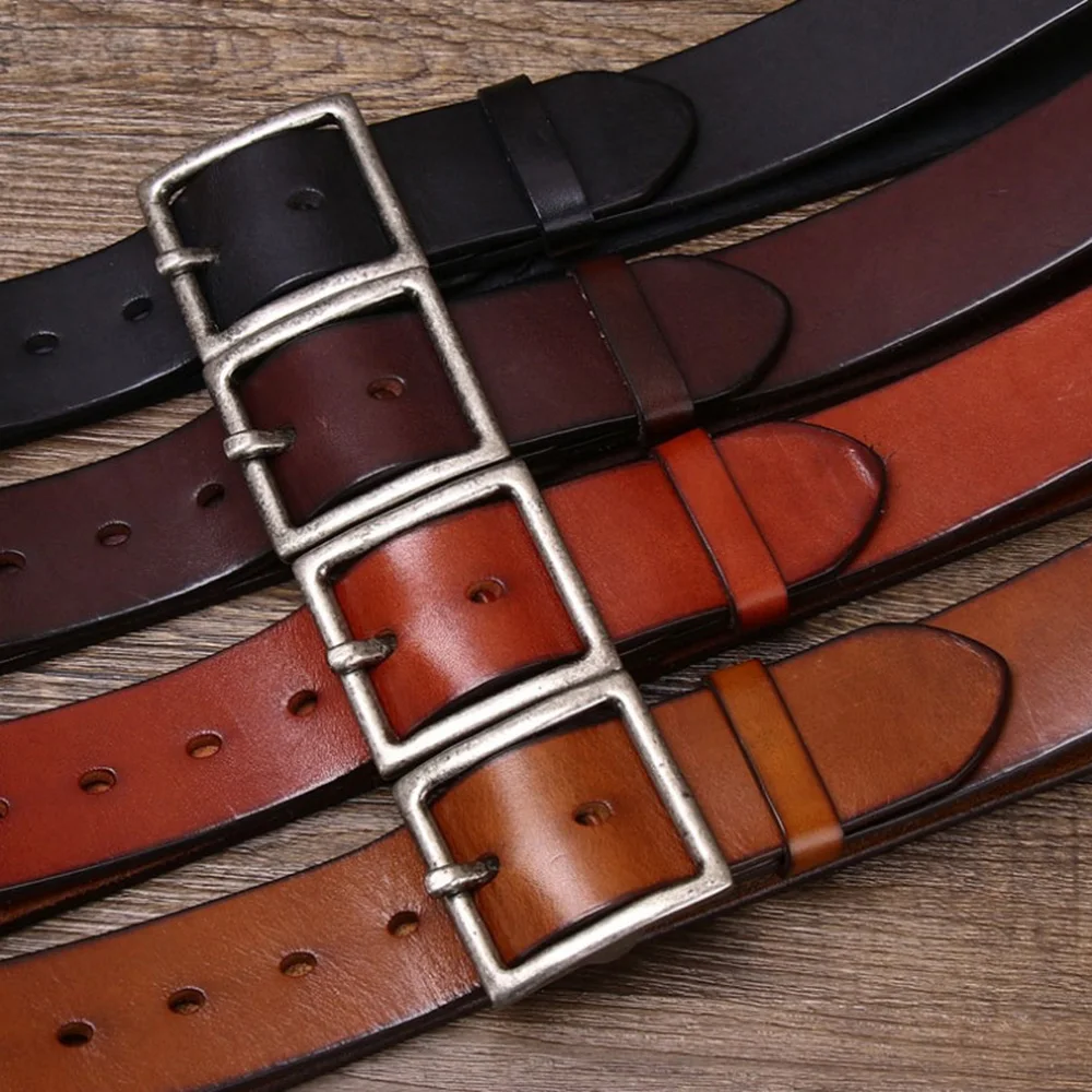 FAJARINA 4.3cm Wide Top Level Quality Solid Thickened Pure Cowskin Leather Belt