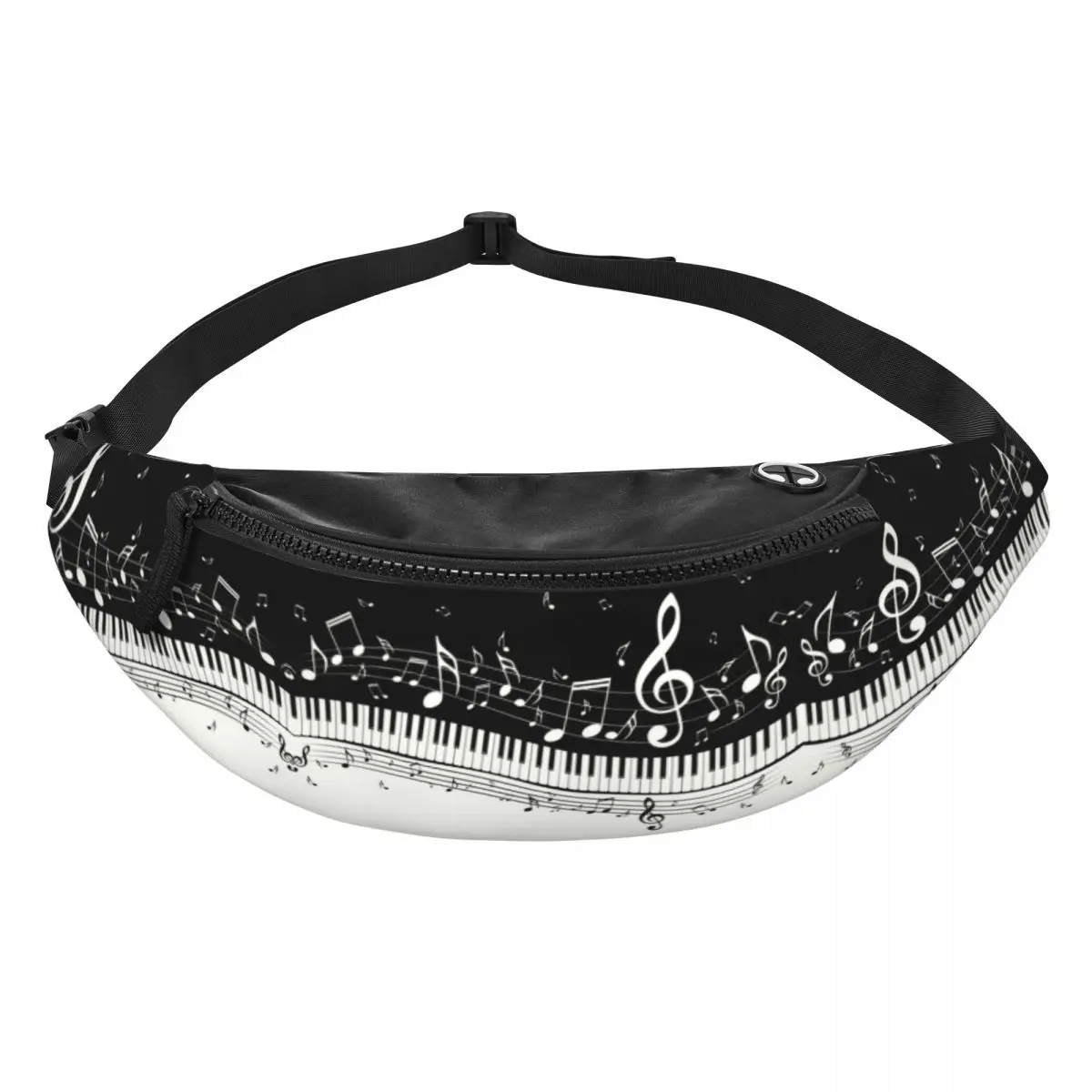 Cool Classic Music Notes Piano Key Fanny Pack for Running Men Women Musician Pianist Crossbody Waist Bag Phone Money Pouch