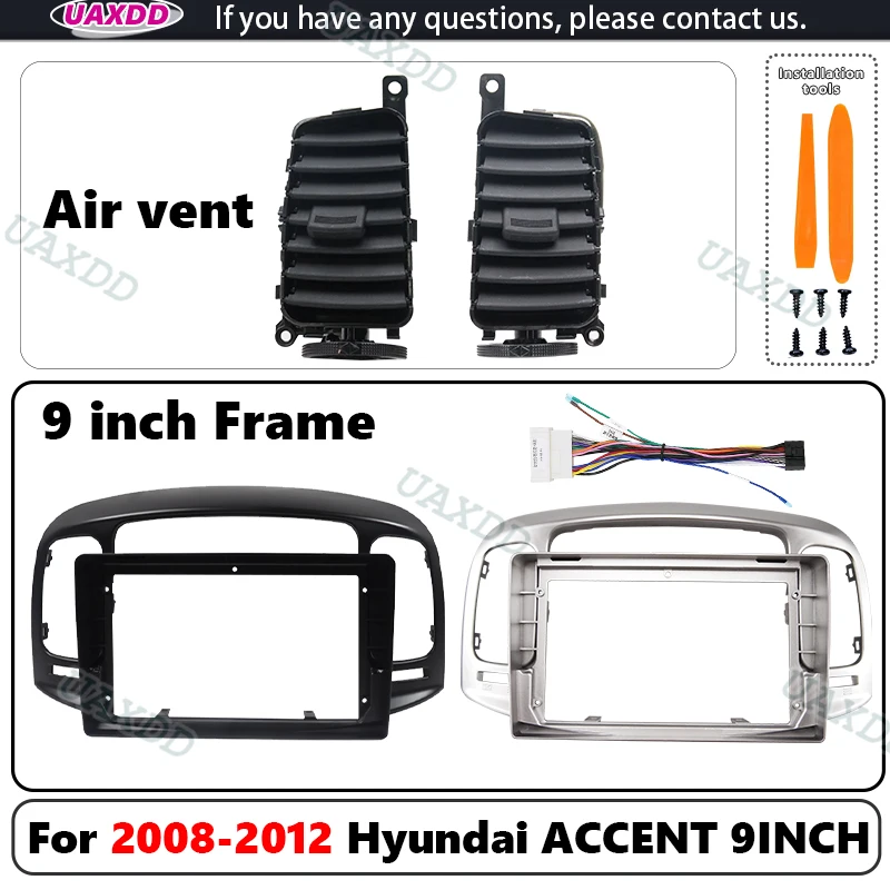 For Hyundai 2006-2012 ACCENT Radio Android Video Dashboard Center Kit panel CD Automotive air conditioning vent grille assembly
