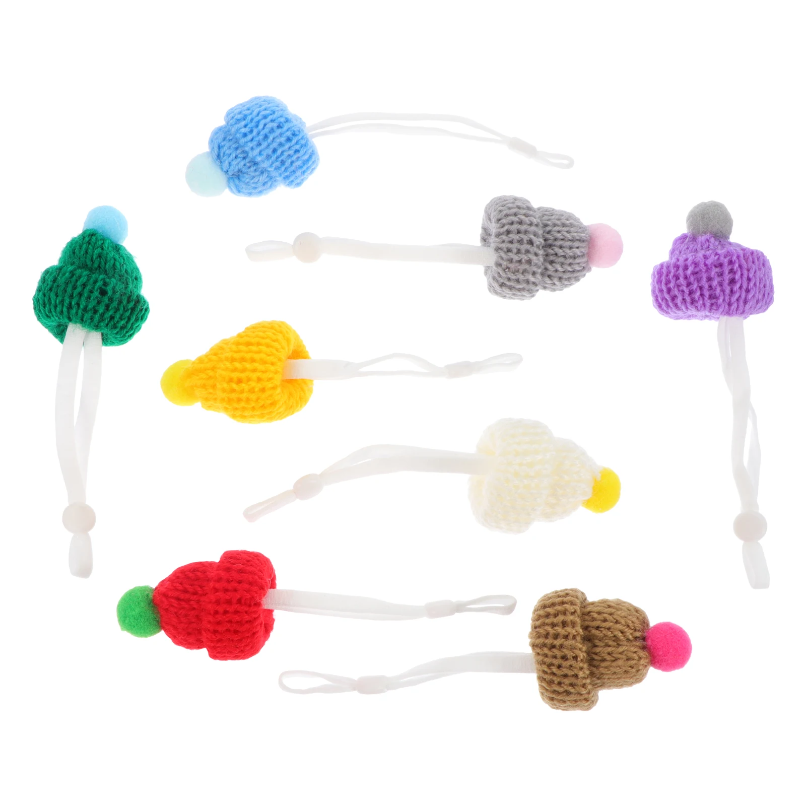 

8 Pcs Pet Hats Lovely Design Warm Small Accessories for Hamster Guinea Pig Costume Party Supplies Reusable Christmas Photography