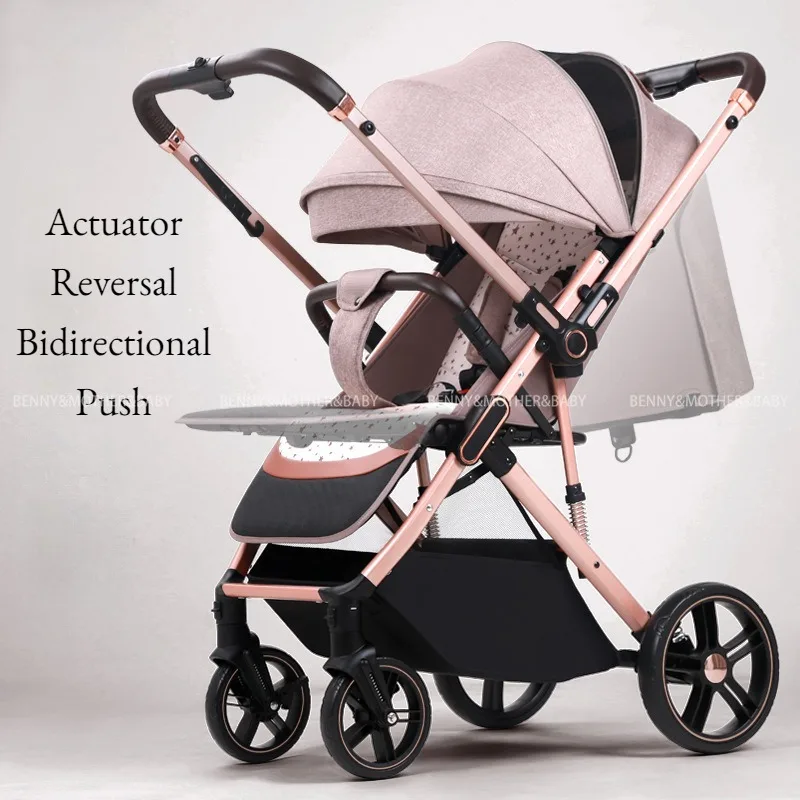 Lightweight Bidirectional Outdoor Baby Carriage With Multiple Uses, Foldable Four-wheel Stroller For Infants, Newborn Supplies