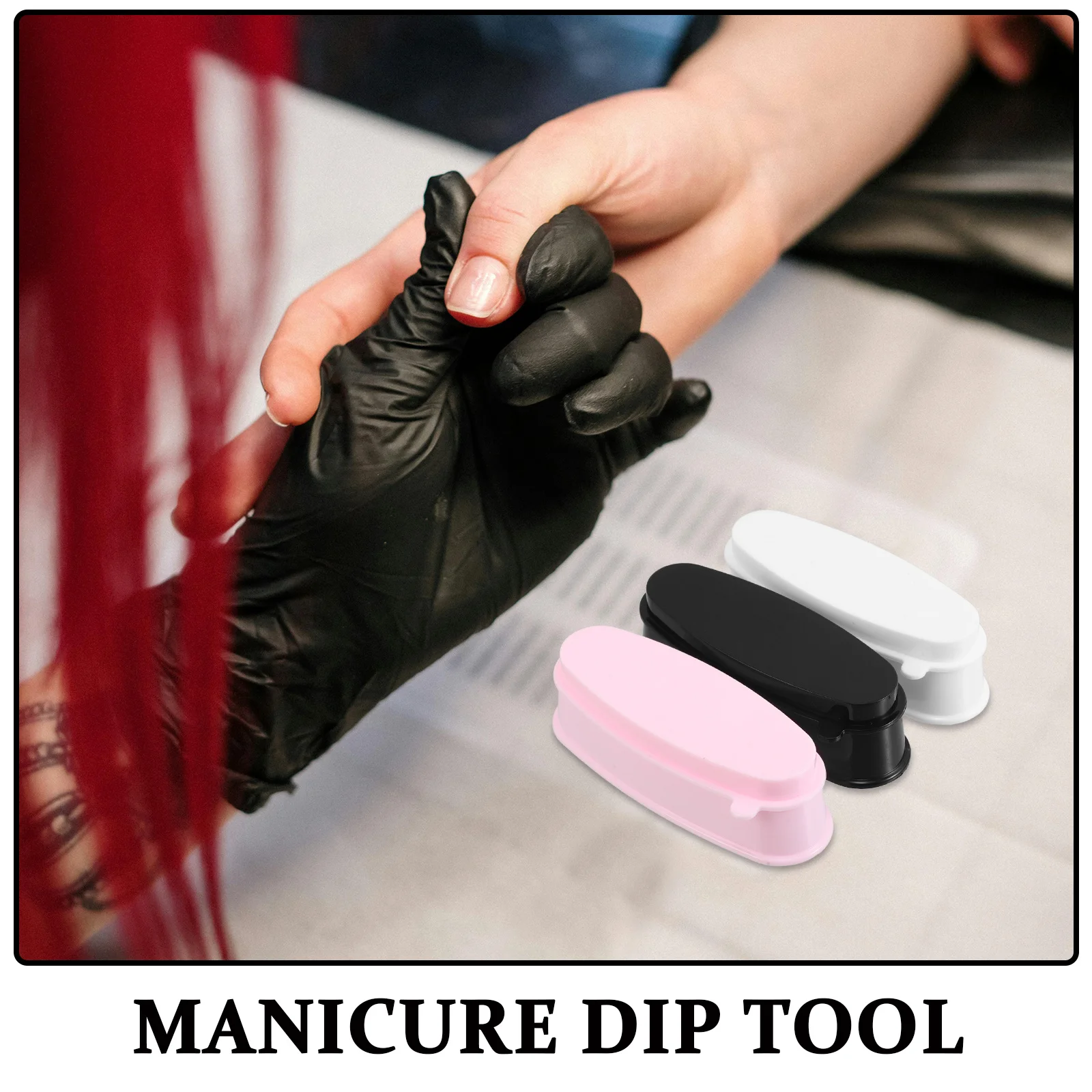 3 قطع من صينية إعادة تدوير مسحوق الأظافر الفرنسية، منظم مدمج محمول لتنظيف مساحة العمل