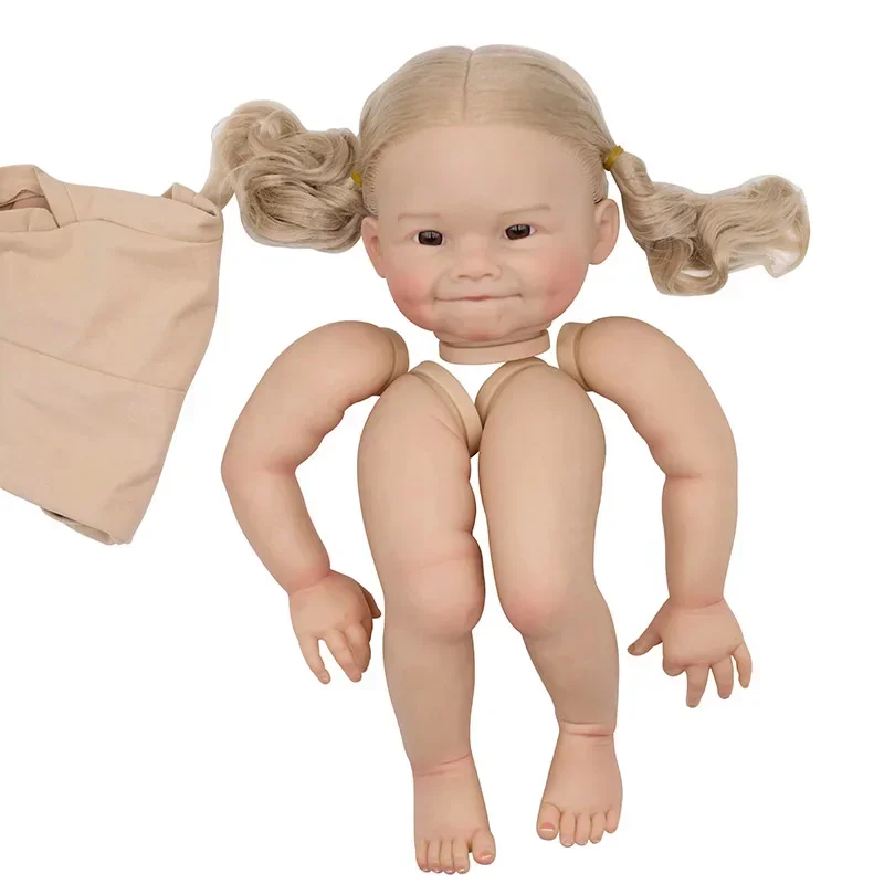 24inch Already Painted Reborn Doll Kits Toddler Size Raya with Blonde Hair DIY Doll Parts Handmade Muñeca Kit Bebe Reborn