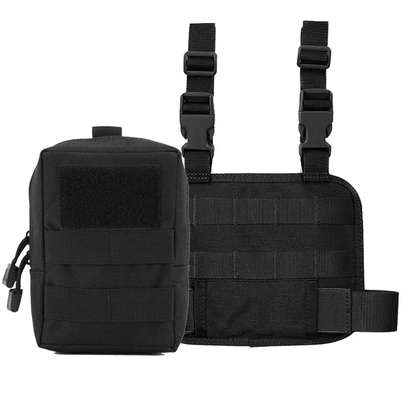 Tactical Molle EDC Pouch Compact Utility Pouch 600D Organizer Tools Bags with Thigh Rig Panel Multipurpose Tool Bag Wasit Bag