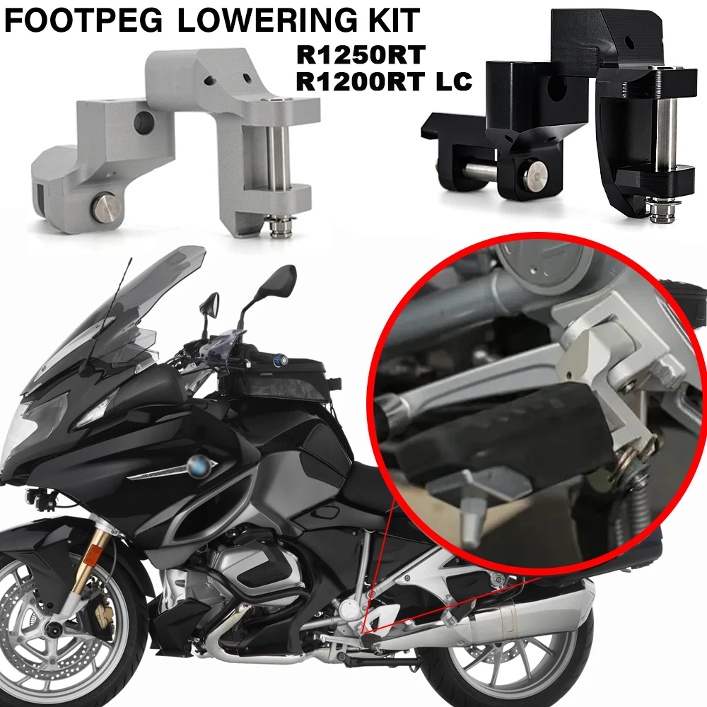 

Motorcycle Driver Footrest Relocation Rider Foot Pegs Footpeg Lowering Kit For BMW R1250RT R1200RT LC 2014 - 2021 2022 R 1250 RT