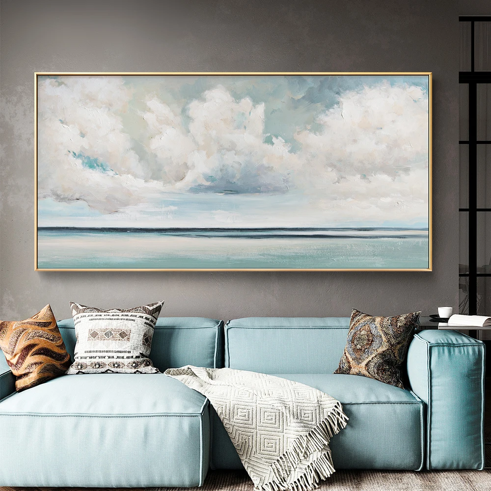 12/5000 Sea view oil painting living room wall decoration W4L049-1310-1-6