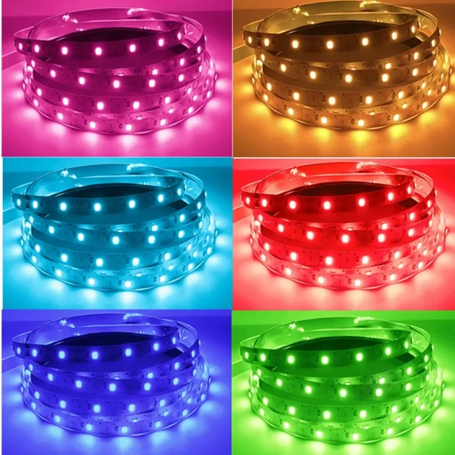 5V USB regulable SMD2835 5m tira de LED hogar TV Fondo escalera decoración tira de lámpara Flexible con respaldo adhesivo 60LEDs/m