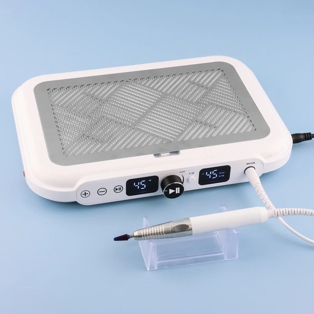 Machine de collecte de poussière d'ongles de couleur rose, 4500 tr/min, poignée sans balais, 2 ventilateurs, aspirateur d'aspiration pour Nail Art avec filtre amovible