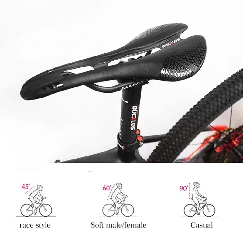 BUCKLOS Carbon Fiber Bicycle Saddle Superlight Comfortable Bicycle Seat Cushion Universal Road Mountain Bike Saddle Bicycle Part