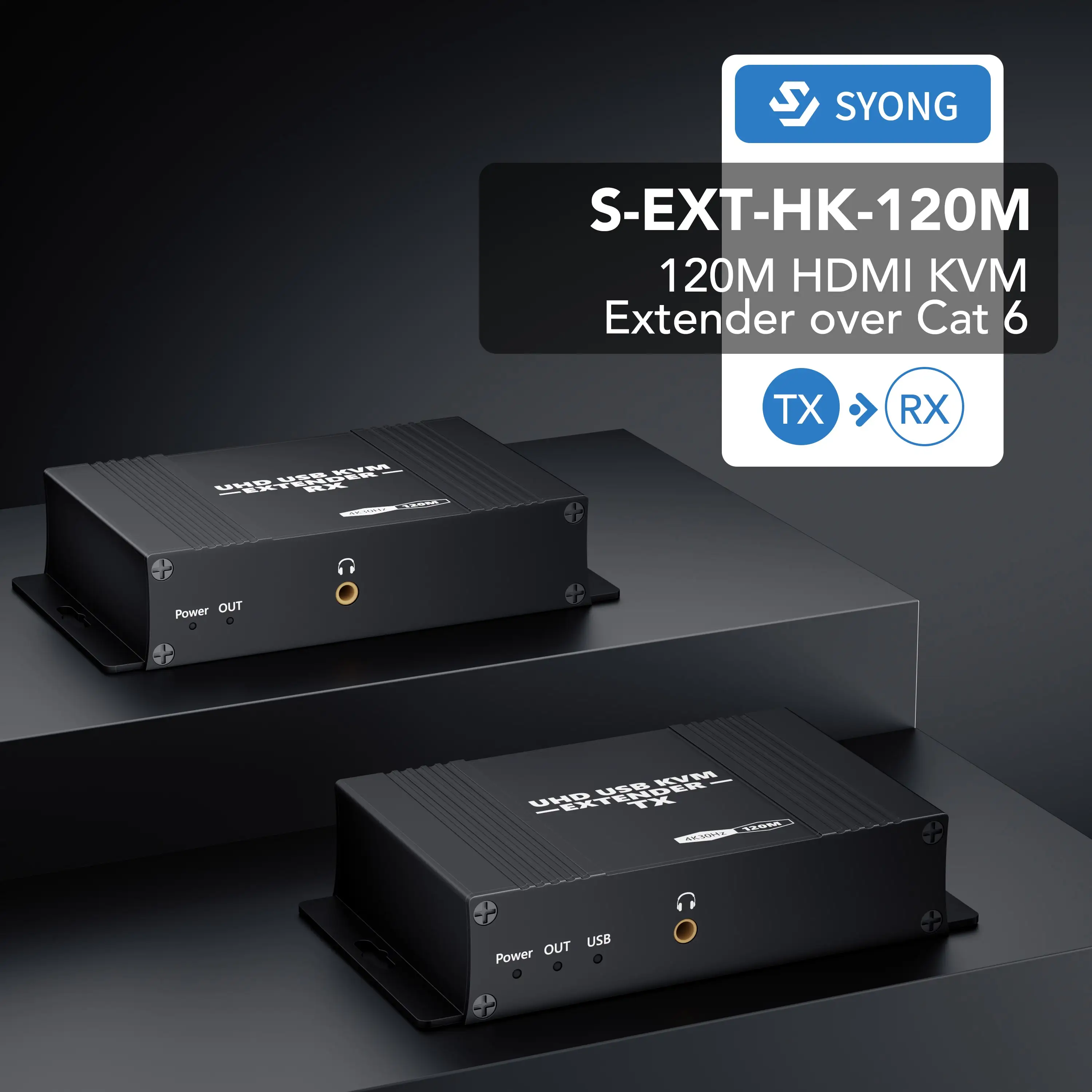 4K 120M HDMI USB Extender 100M 60M, Audio Video Sync Extend HDMI Transmitter Over Ethernet Cat Cable HDMI KVM Extender 4K