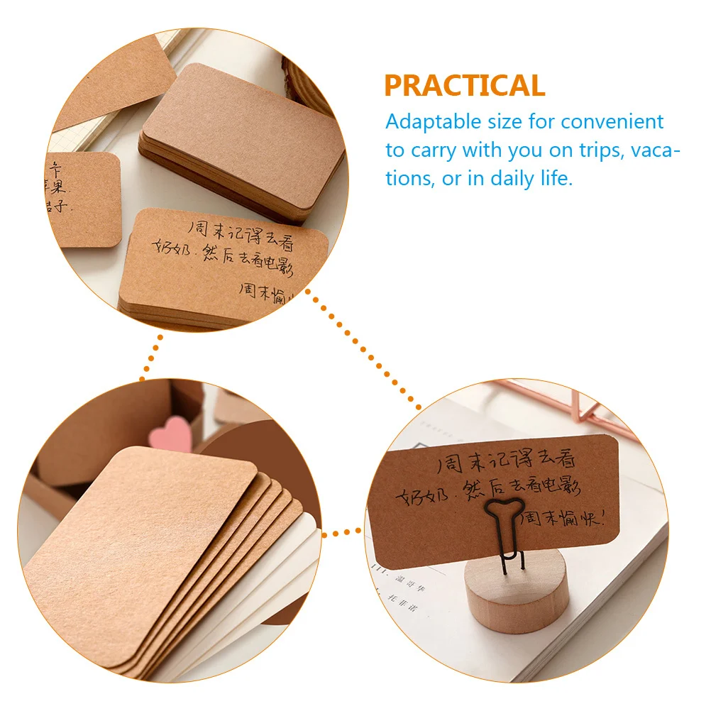 300Pcs Blank Kraft Paper Cards Small Index Cards for Studying Writing Notes Scheduling Vocabulary Flashcards Memo Learning