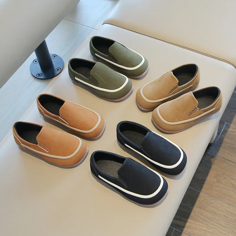 

Korean casual children's bean shoes with soft soles children's canvas shoes boys' and girls' spring and autumn shoes