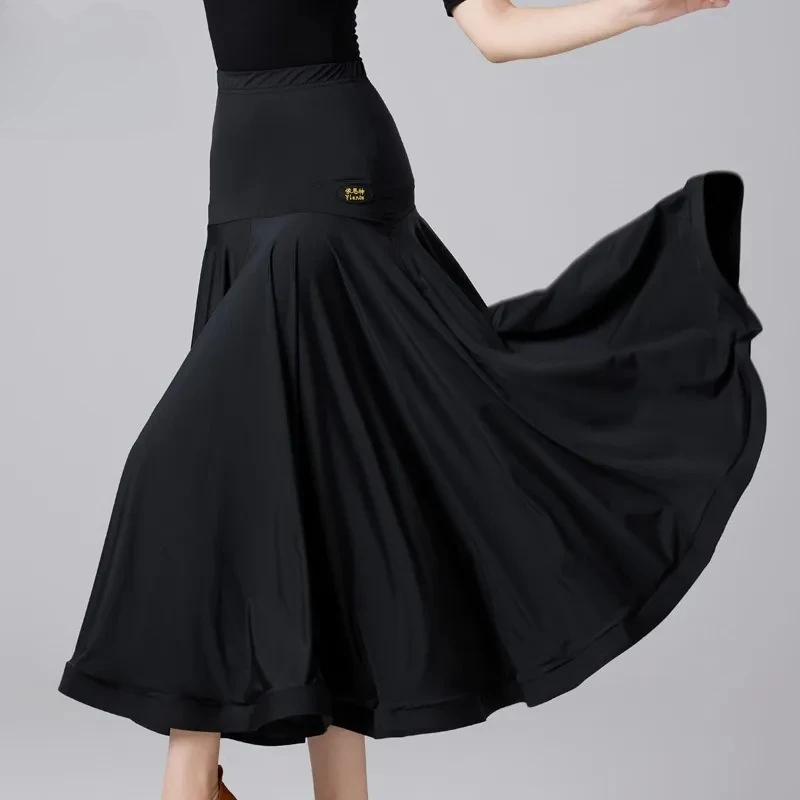 Jupe de danse moderne personnalisée, vêtements pour femmes, costume de spectacle de valse, jupe longue de danse Standard National