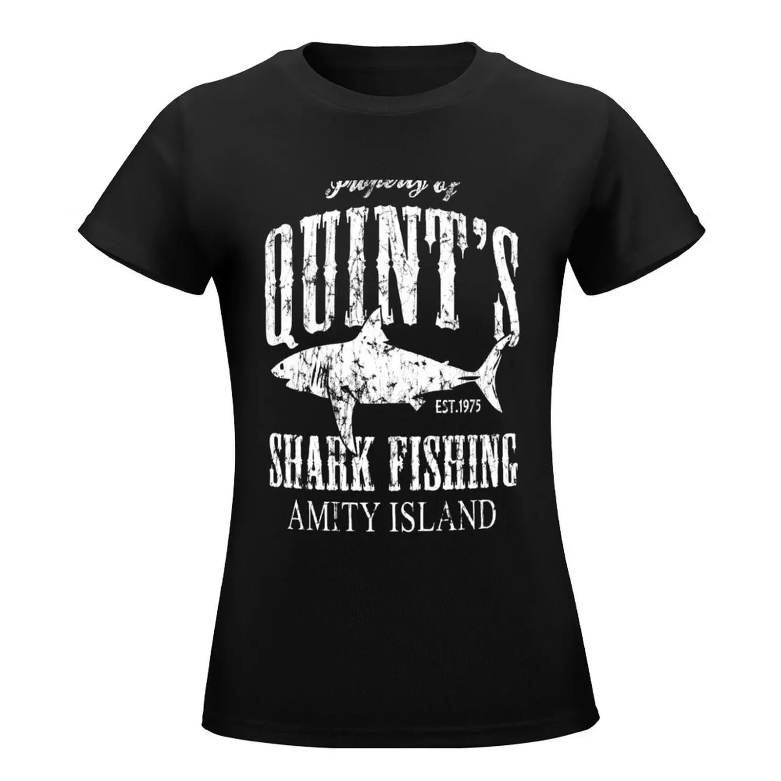 Quints Shark Fishing Amity Island T-Shirt cute clothes shirts graphic tees vintage clothes oversized t shirts for Women