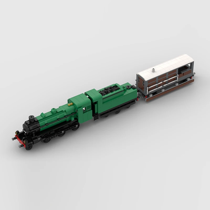 Modelo de coche urbano, bloques de construcción MOC, ferrocarril Clase 2, tren de vapor, tecnología Modular, regalos, vacaciones, montar, juguetes para niños, traje