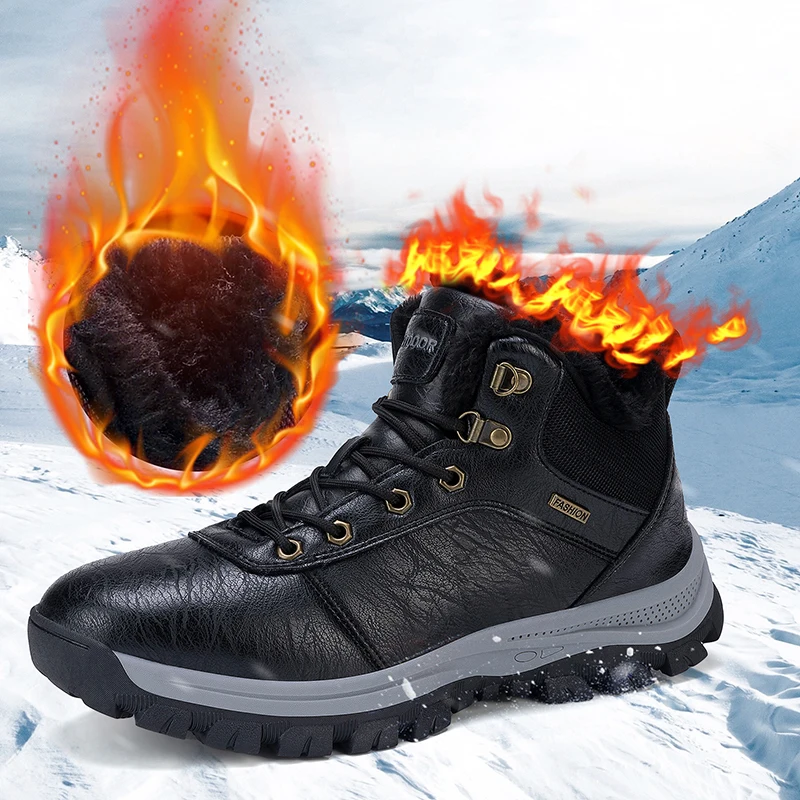 

High-quality Men Winter Snow Boots Outdoor Walking Shoes Sneakers Botines Tenis Mens Hiking Ankle Boots Light Luxury Footwear